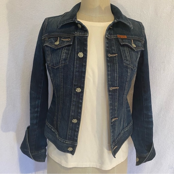 Chevignon 57 XXS/XS jean jacket dark blue preowned denim. EUC - Picture 1 of 9